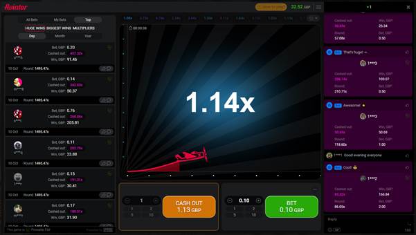 Aviator игра — геймплей с множителем x2.34